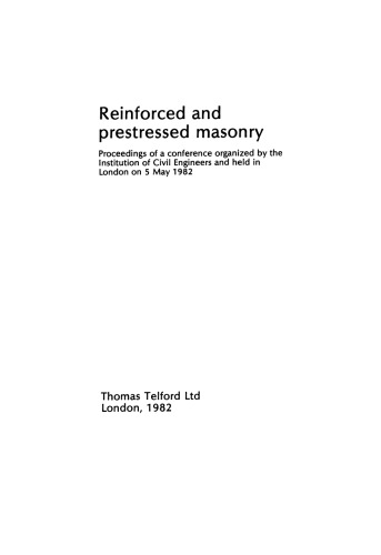 Reinforced and Prestressed Masonry