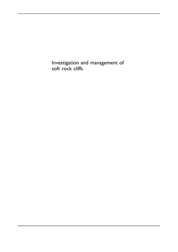 Investigation and Management of Soft Rock Cliffs