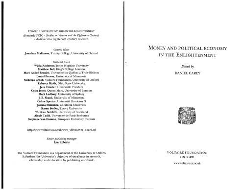 Money and Political Economy in the Enlightenment