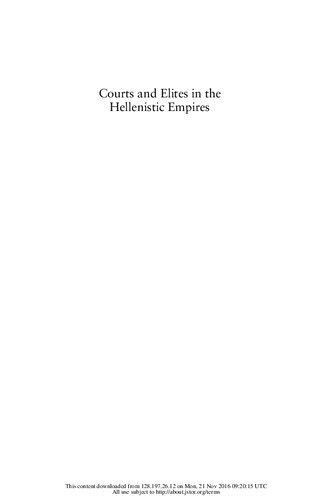 Courts and Elites in the Hellenistic Empires