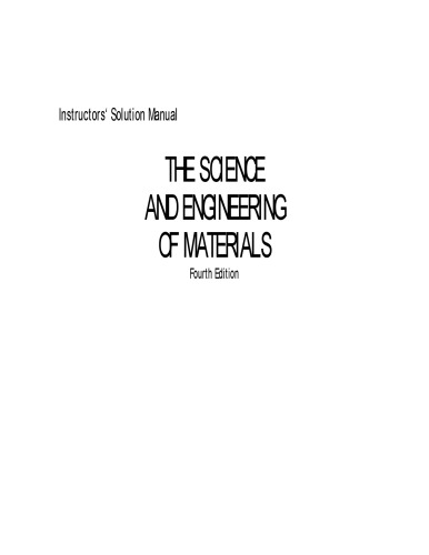 Science and Engineering of Materials -3rd Si Ed