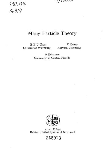 Many Particle Theory