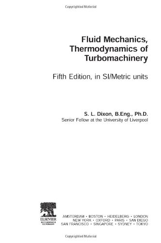 Fluid Mechanics, Thermodynamics of Turbomachinery