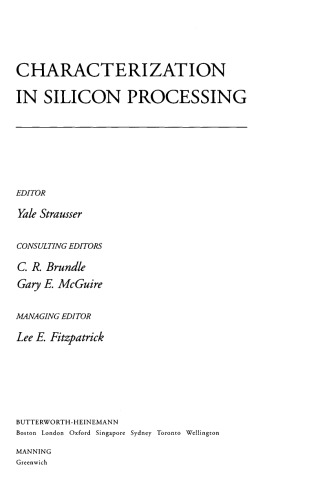 Characterization in Silicon Processing (Materials Characterization)