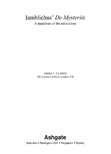 Iamblichus' de Mysteriis