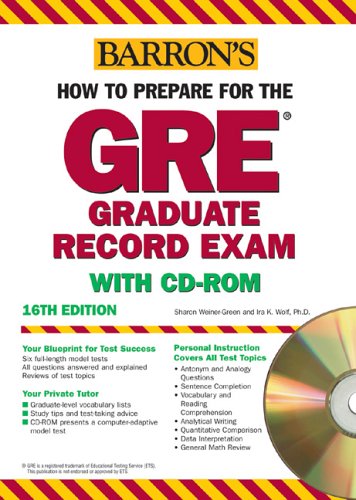 Barron's How to Prepare for the GRE Graduate Record Exam with CD-ROM