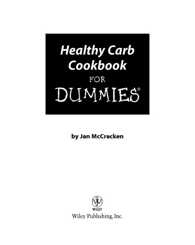 Healthy Carb Cookbook for Dummies