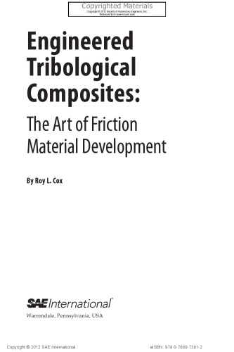 Engineered Tribological Composites