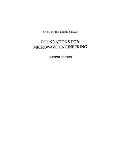 Foundations for Microwave Engineering