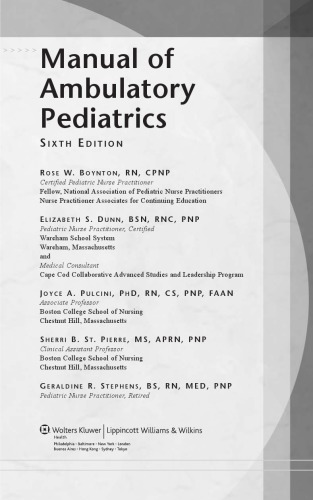 Manual of Ambulatory Pediatrics