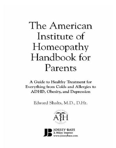 The American Institute of Homeopathy Handbook for Parents