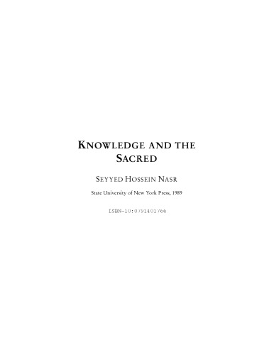 Knowledge and the Sacred