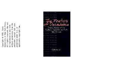 The poetics of decadence : Chinese poetry of the Southern dynasties and late Tang periods