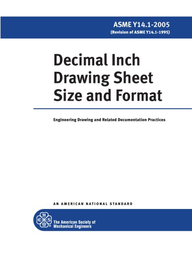 Decimal inch drawing sheet size and format : Engineering drawing and related documentation practices