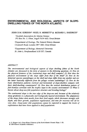 Deep-Water Fisheries of the North Atlantic Oceanic Slope