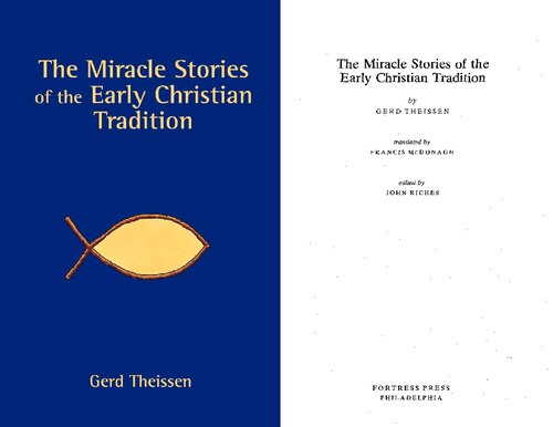 The Miracle Stories Of The Early Christian Tradition