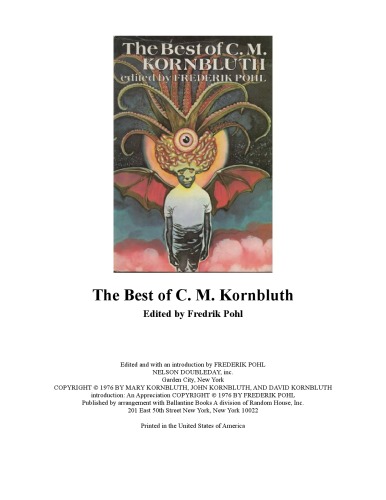 The Best of C. M. Kornbluth