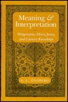 Meaning and Interpretation. Wittgenstein, Henry James, and Literary Knowledge