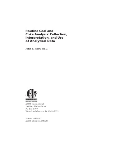 Routine Coal And Coke Analysis