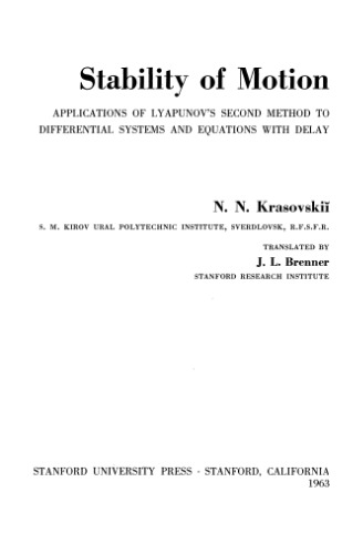 Stability of Motion