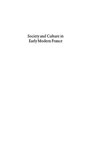 Society and Culture in Early Modern France