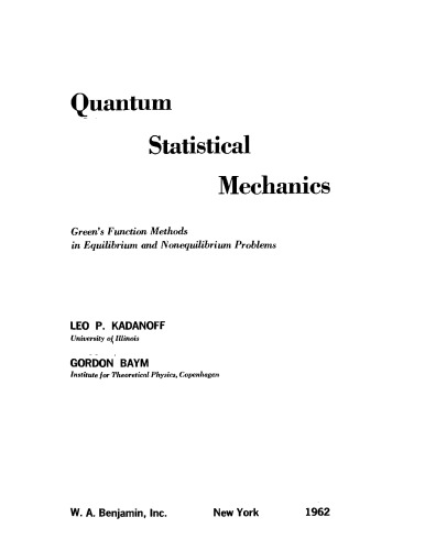 Quantum statistical mechanics