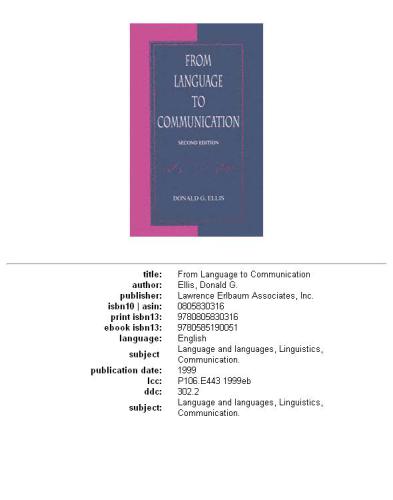 From Language to Communication