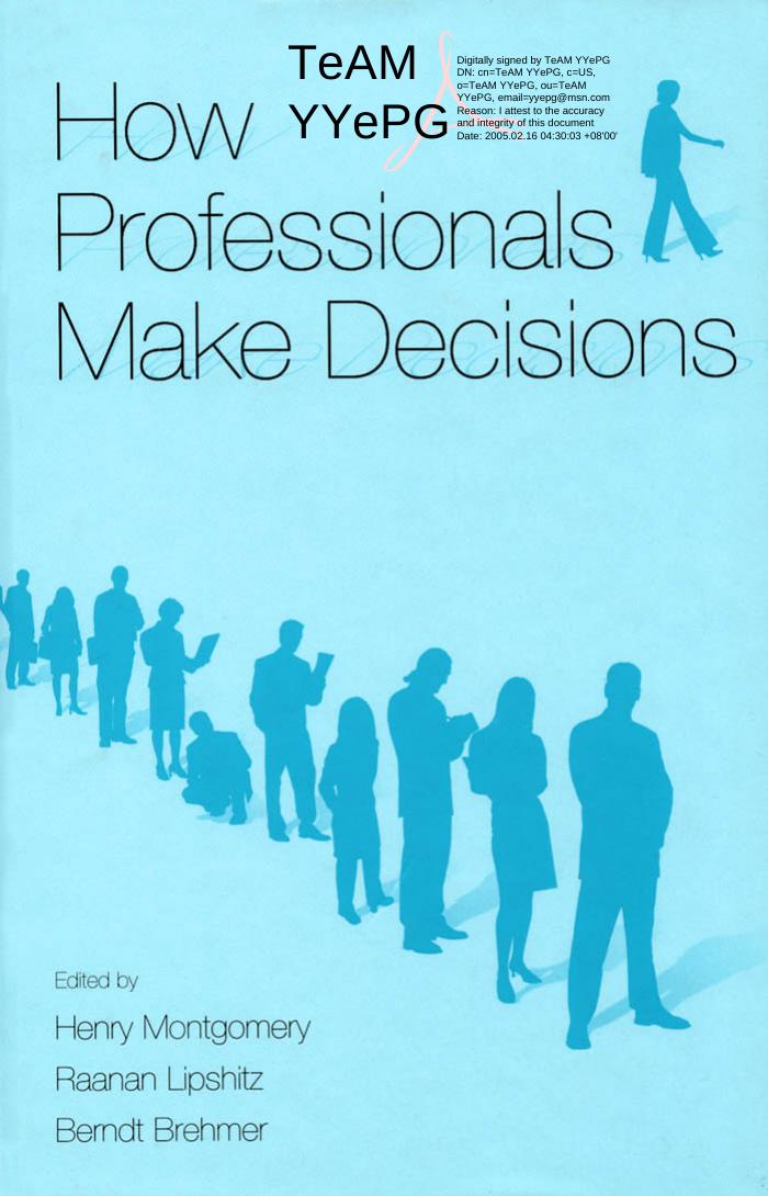 How Professionals Make Decisions