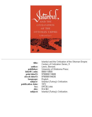 Istanbul and the Civilization of the Ottoman Empire