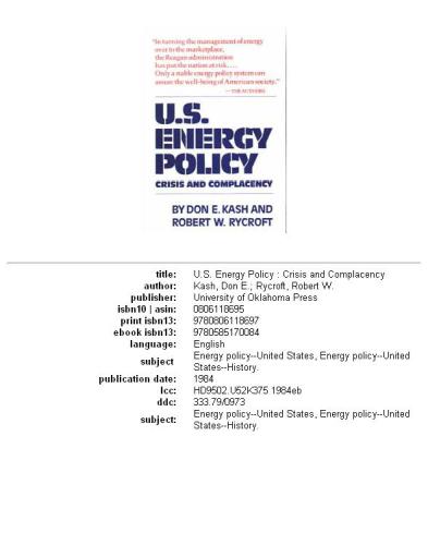 U.S. Energy Policy