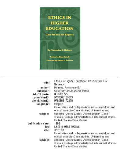 Ethics In Higher Education