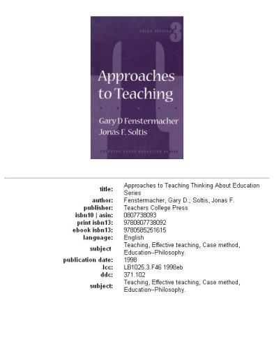 Approaches to Teaching