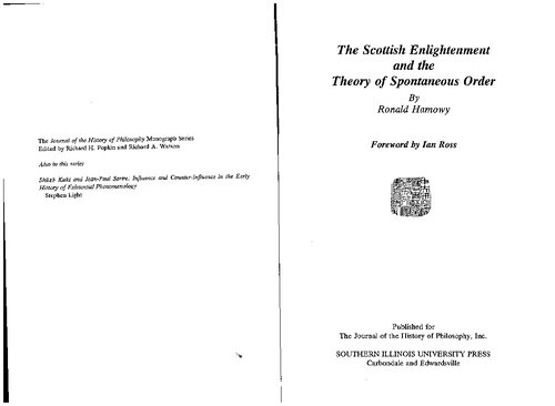 The Scottish Enlightenment and the Theory of Spontaneous Order