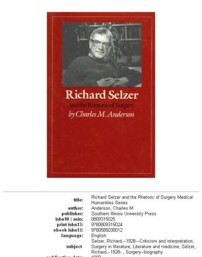 Richard Selzer and the Rhetoric of Surgery