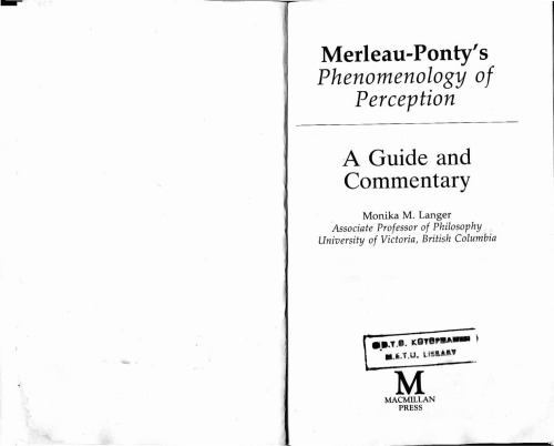 Merleau-Ponty's Phenomenology of Perception