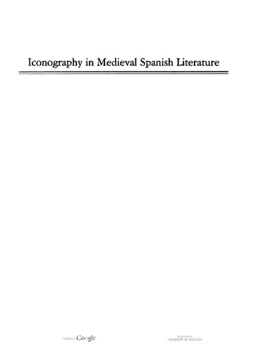 Iconography in Medieval Spanish Literature