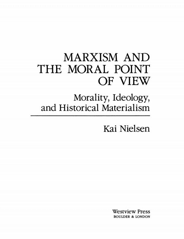 Marxism And The Moral Point Of View