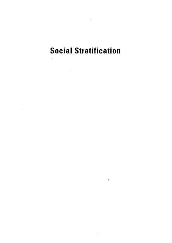 Social Stratification