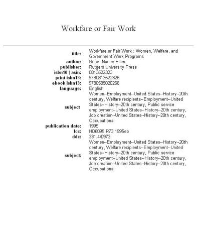 Workfare or Fair Work