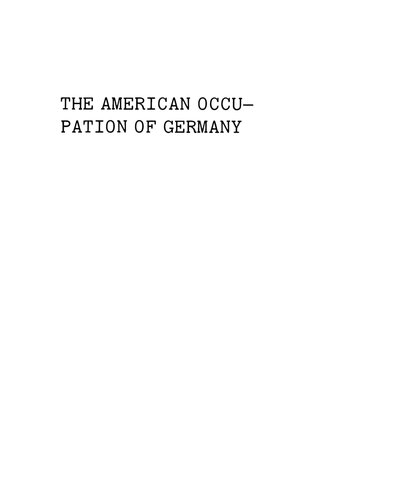 The American Occupation Of Germany