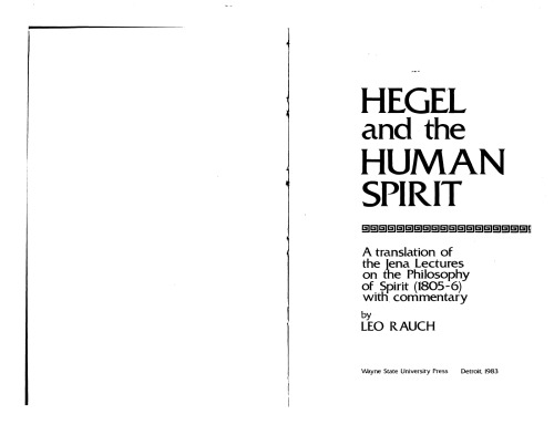 Hegel and the Human Spirit