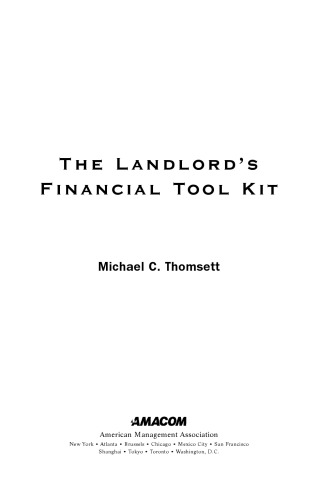 The Landlord's Financial Tool Kit