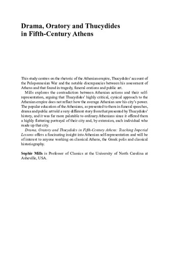 Drama, Oratory and Thucydides in Fifth-Century Athens