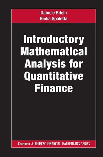 Introductory Mathematical Analysis for Quantitative Finance