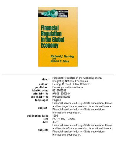 Financial Regulation in the Global Economy