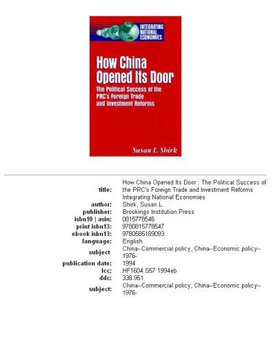 How China Opened Its Door