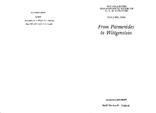 From Parmenides To Wittgenstein