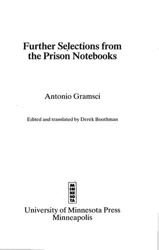 Further Selections from the Prison Notebooks