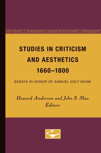 Studies in Criticism and Aesthetics, 1660-1800