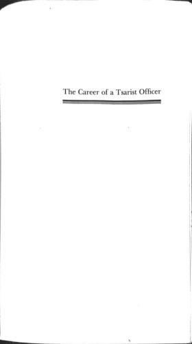 The Career of a Tsarist Officer